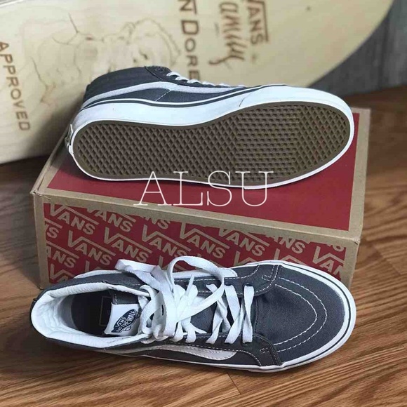 NWT VANS SK8-HI Slim Castlerock Blanc Grey Kid’s - Picture 6 of 8